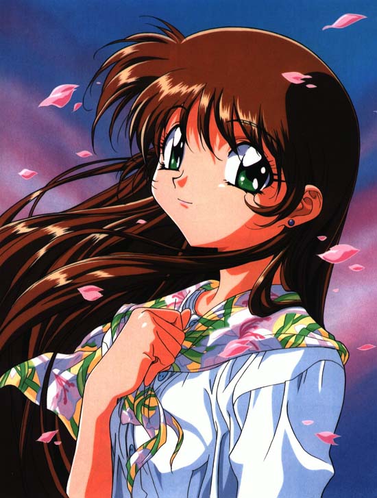 1990s_(style), 1girl, blue_seed, brown_hair, can, earrings, female_focus, fujimiya_momiji