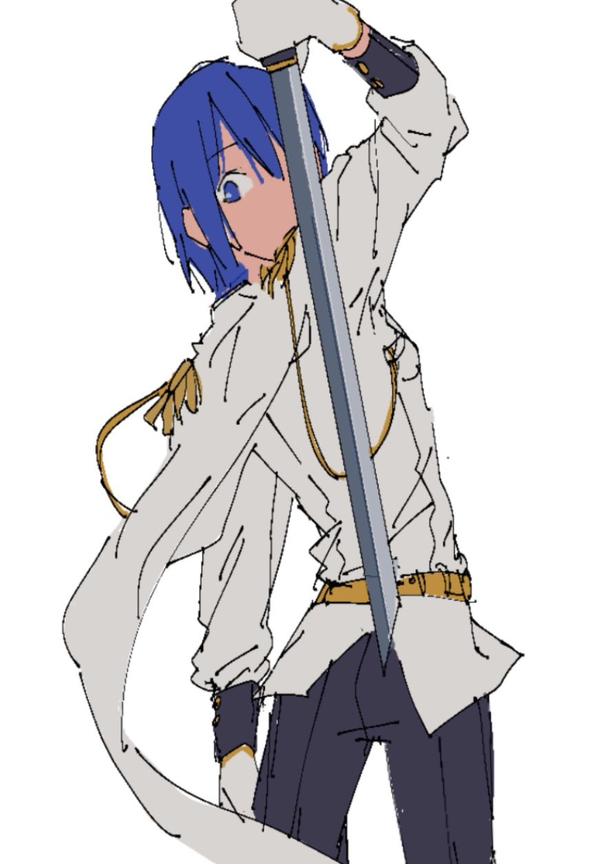 1girl, alternate_costume, black_pants, blue_eyes, blue_hair, cape, clothing_request, commentary