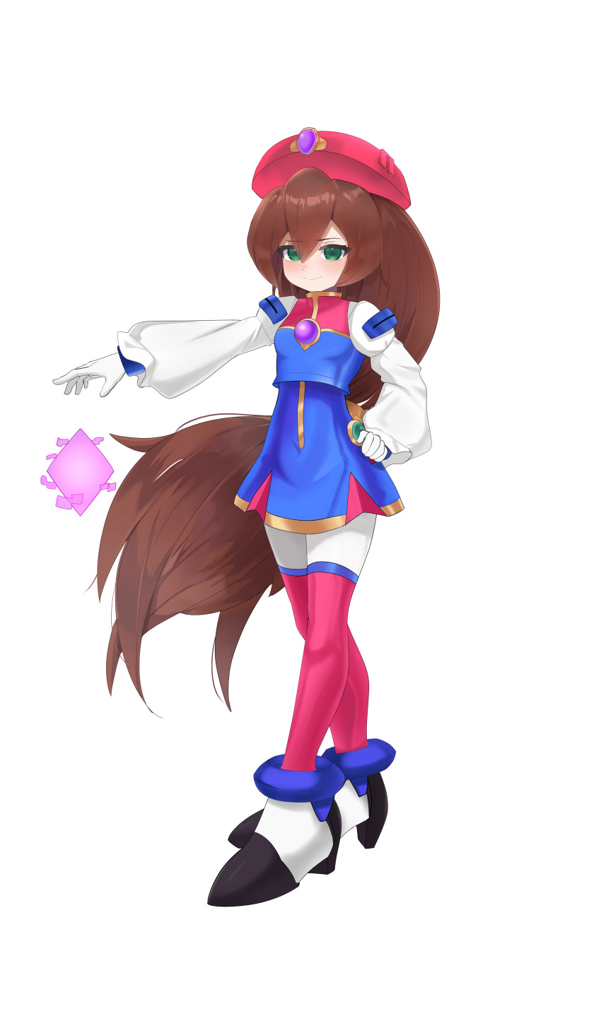 1girl, absurdres, adapted_costume, alternate_costume, android, beret, bodystocking, breasts