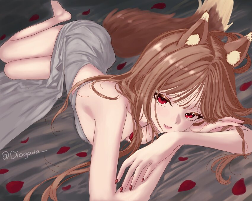 1girl, animal_ear_fluff, animal_ears, artist_name, brown_hair, commentary, diagada, english_commentary