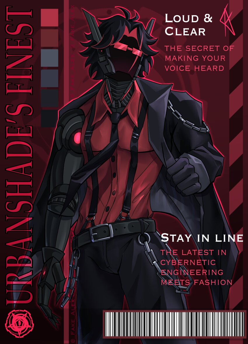 1boy, belt, black_gloves, black_hair, black_jacket, black_necktie, chain, character_request