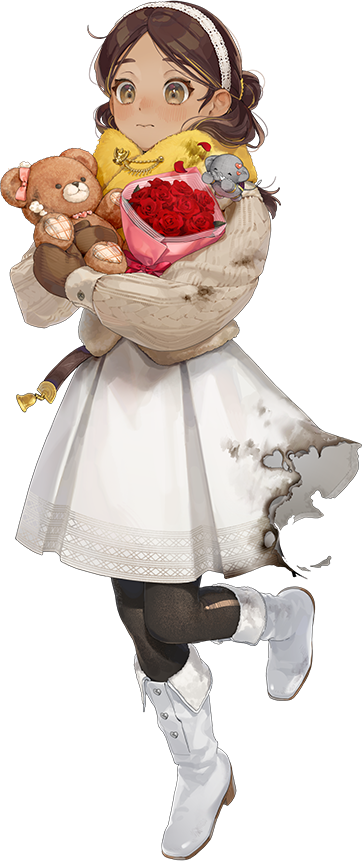 1girl, black_pantyhose, blush, boots, bouquet, brown_eyes, brown_hair, brown_jacket