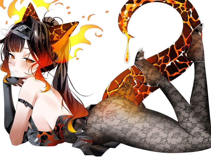 1girl, 4rin+, absurdres, arm_strap, armpit_crease, ass, back, black_gloves