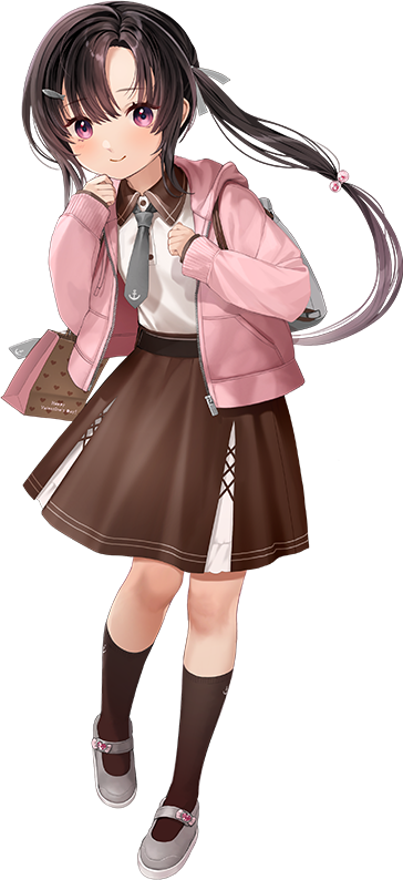 1girl, bag, black_hair, black_socks, brown_collar, brown_skirt, collar, collared_shirt