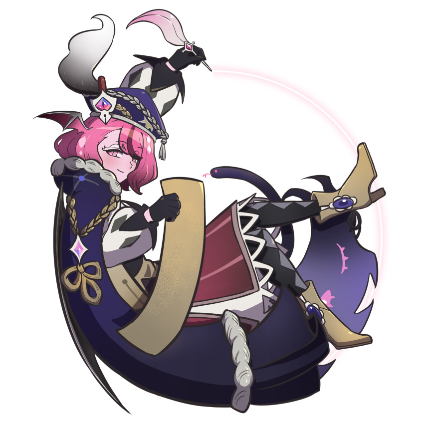 1girl, boots, cloak, colored_eyelashes, colored_skin, cookie_run, cookie_run:_kingdom, eternal_sugar_cookie