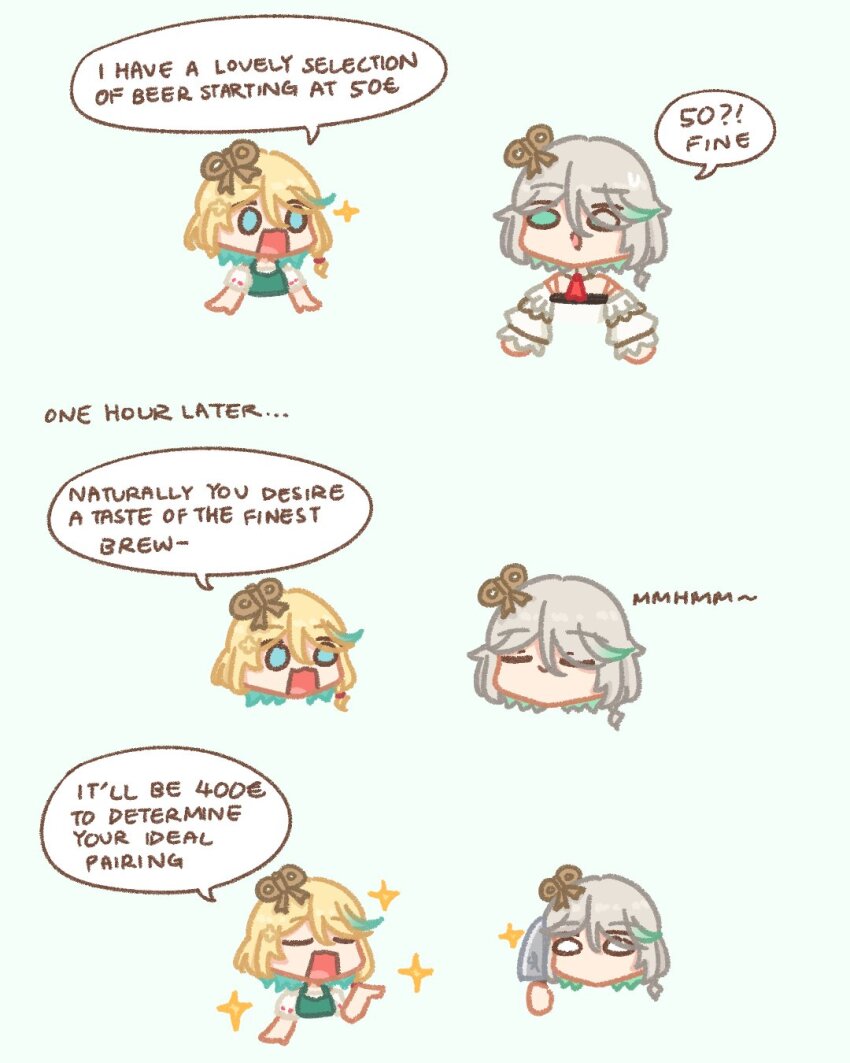 2girls, aqua_eyes, aqua_hair, blonde_hair, blue_eyes, cecilia_immergold, cecilia_immergold_bot, cecilia_immergreen