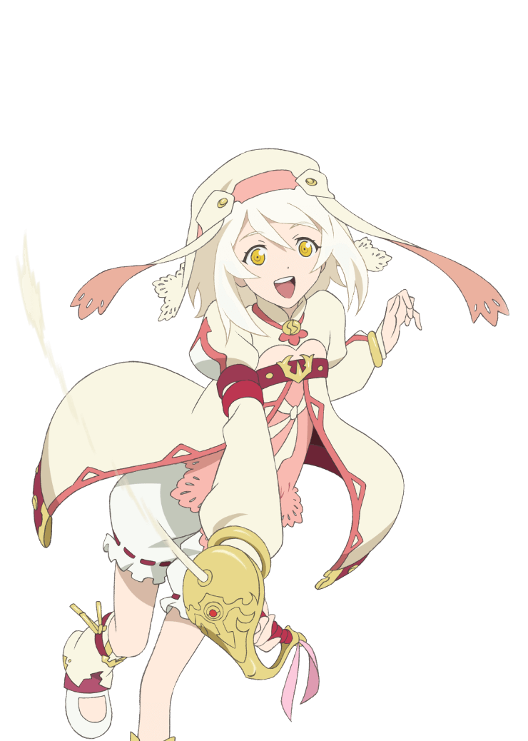 1girl, alice_(tales), belted_leg_warmers, blonde_hair, bloomers, game_cg, hat, jacket