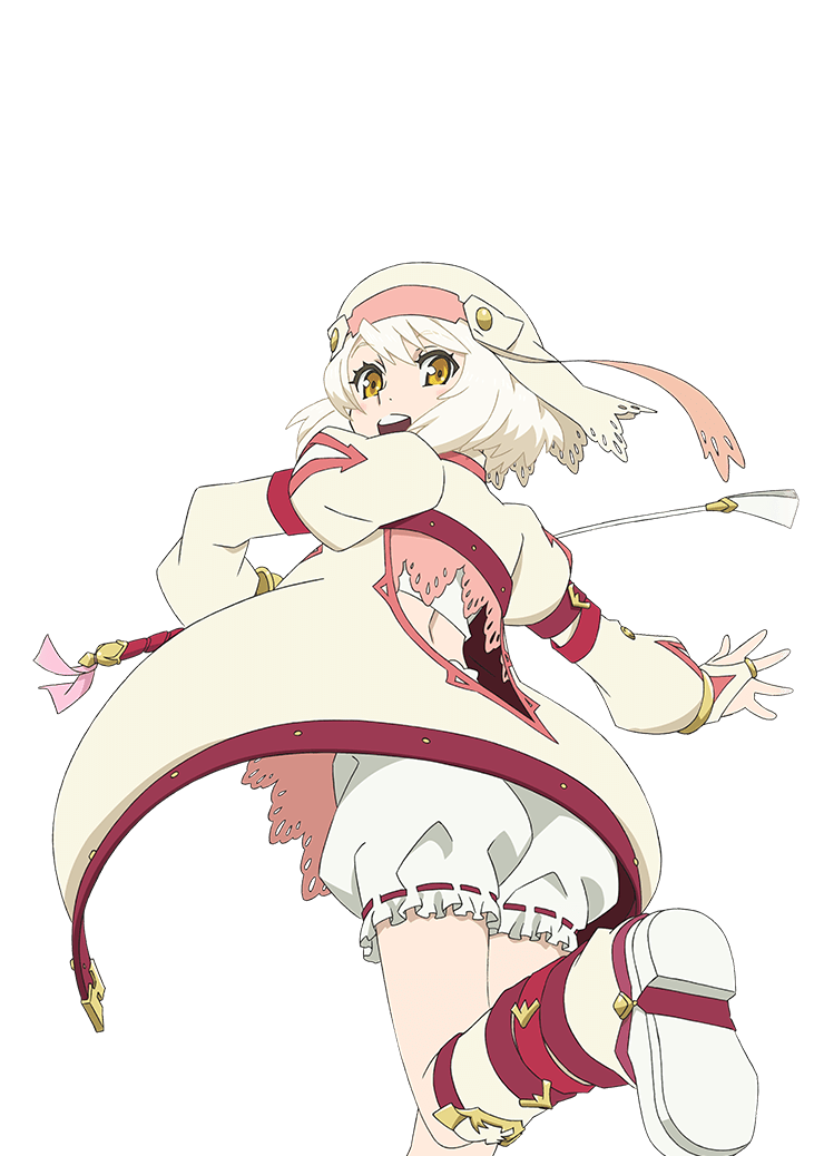 1girl, alice_(tales), back, belted_leg_warmers, blonde_hair, bloomers, clothing_cutout, from_behind
