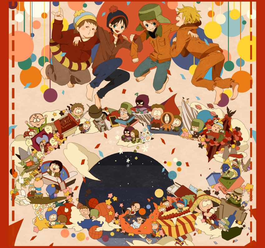 absurdres, butters_stotch, craig_tucker, dark_skin, eric_cartman, highres, kenny_mccormick, kyle_broflovski