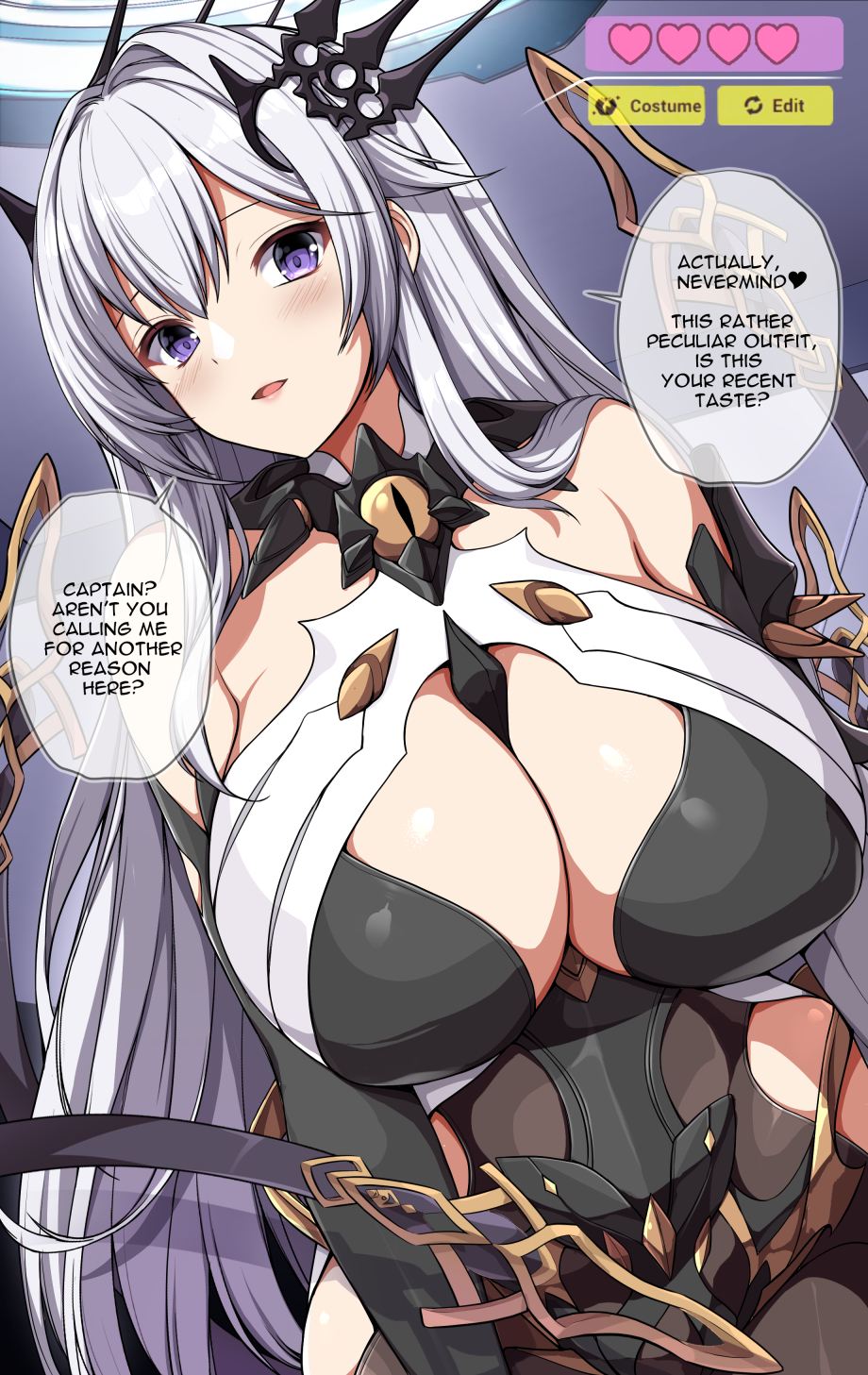 1girl, :d, black_dress, breasts, cecilia_schariac, cleavage, cleavage_cutout, clip_studio_paint_(medium)