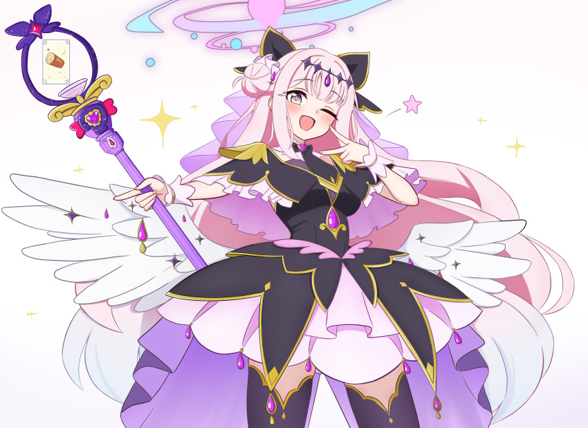 1girl, absurdres, antenna_hair, black_bow, black_capelet, black_dress, blue_archive, blush