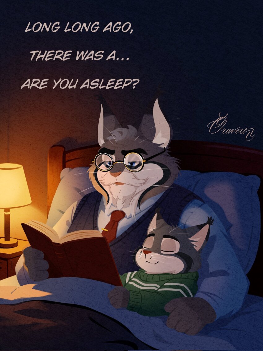 2boys, animal_ears, artist_name, blue_eyes, blue_sweater_vest, cat_boy, cat_ears, closed_eyes