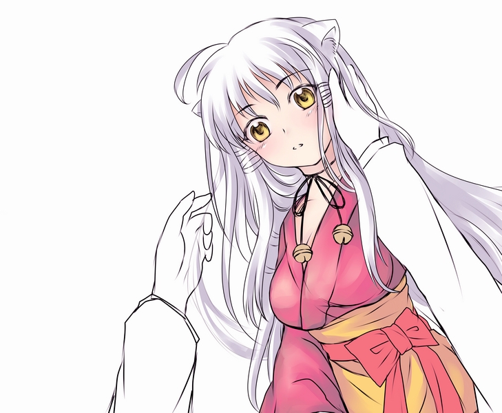 animal_ears, blush, dog_ears, gender_request, genderswap, hand_on_another's_face, hug, inuyasha