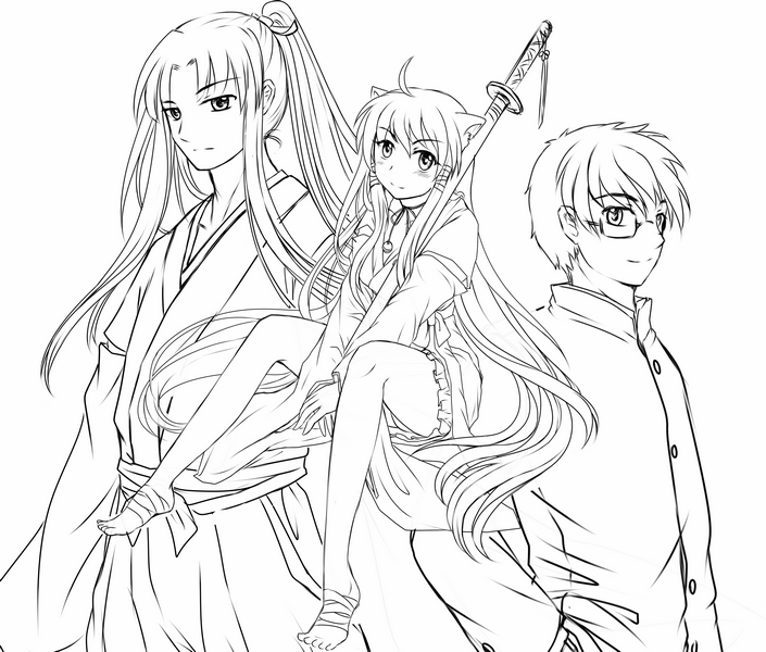 gender_request, genderswap, glasses, higurashi_kagome, inuyasha, inuyasha_(character), katana, kikyou_(inuyasha)