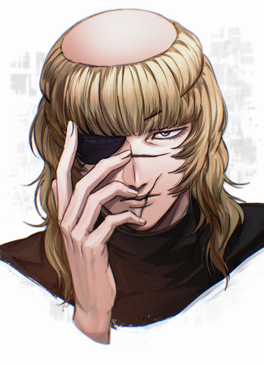 1boy, absurdres, badeni, black_tabard, blonde_hair, chi.:_chikyuu_no_undou_ni_tsuite, closed_mouth, commentary_request