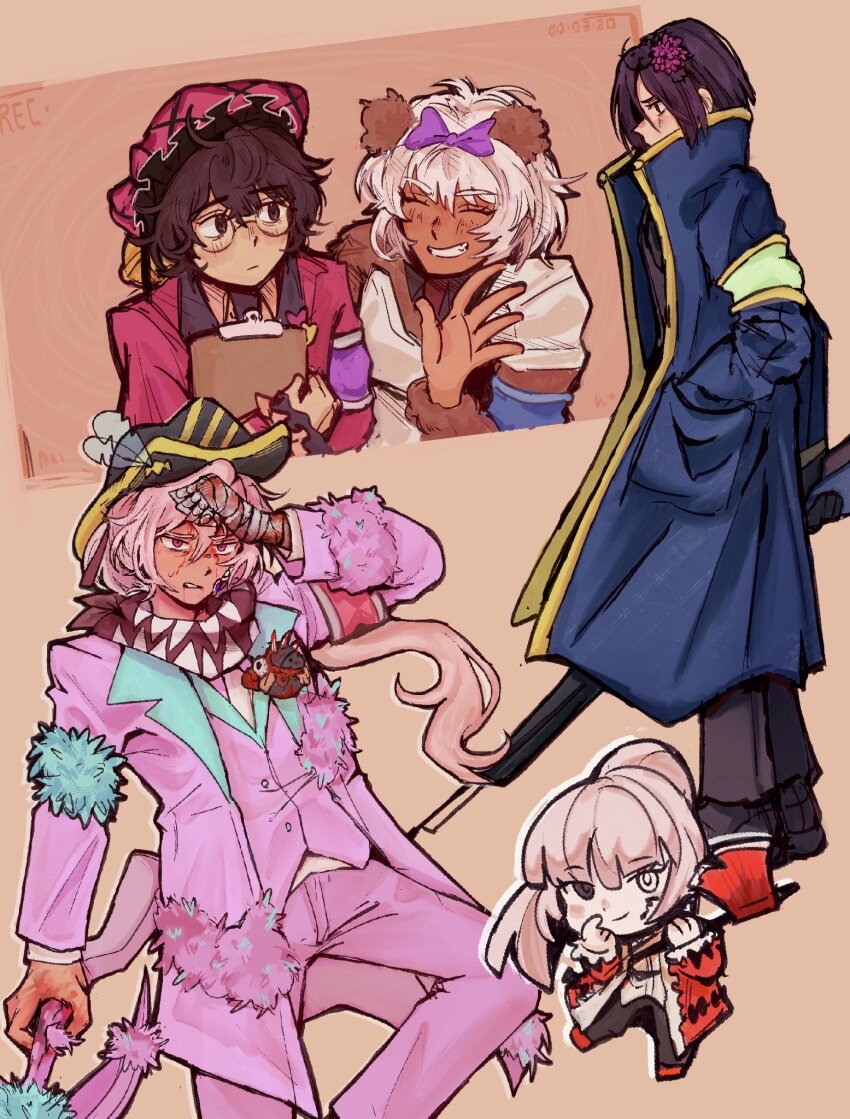 albina_(project_moon), animal_ears, armband, armor, axe, bandaged_hand, bandages, bear_ears