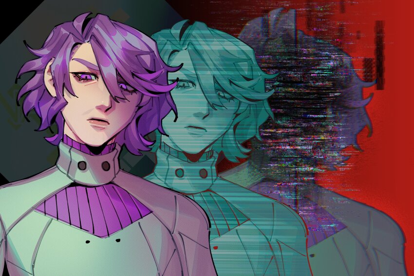 absurdres, ai_the_somnium_files, ai_the_somnium_files:_nirvana_initiative, covering_face, crocrubies, glaring, glitch, highres