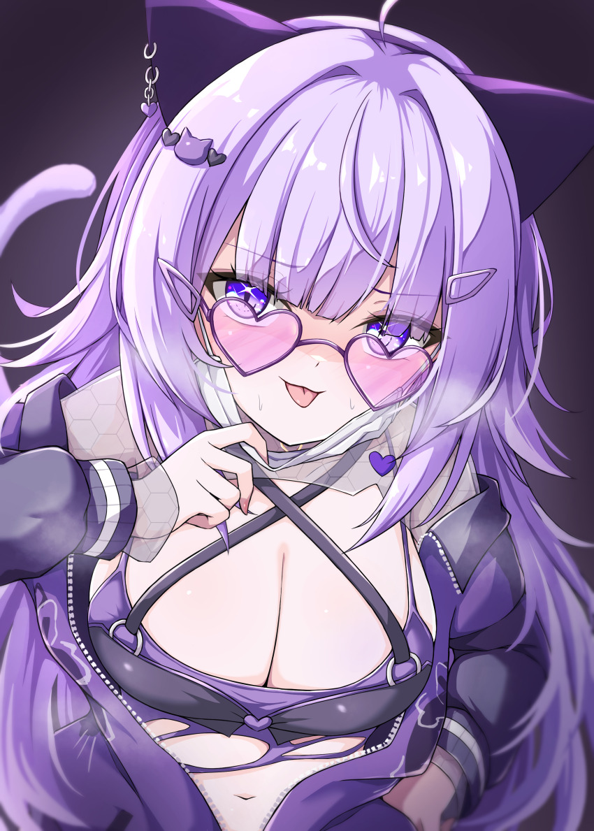 1girl, absurdres, ahoge, alternate_hair_length_(longer), animal_ear_fluff, animal_ears, black_jacket, blush