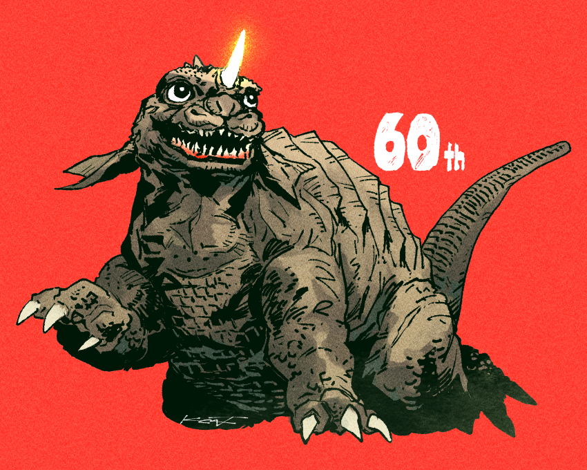 all_fours, anniversary, artist_name, baragon_(godzilla), benedict_pictures_corporation, claws, crossover, dinosaur