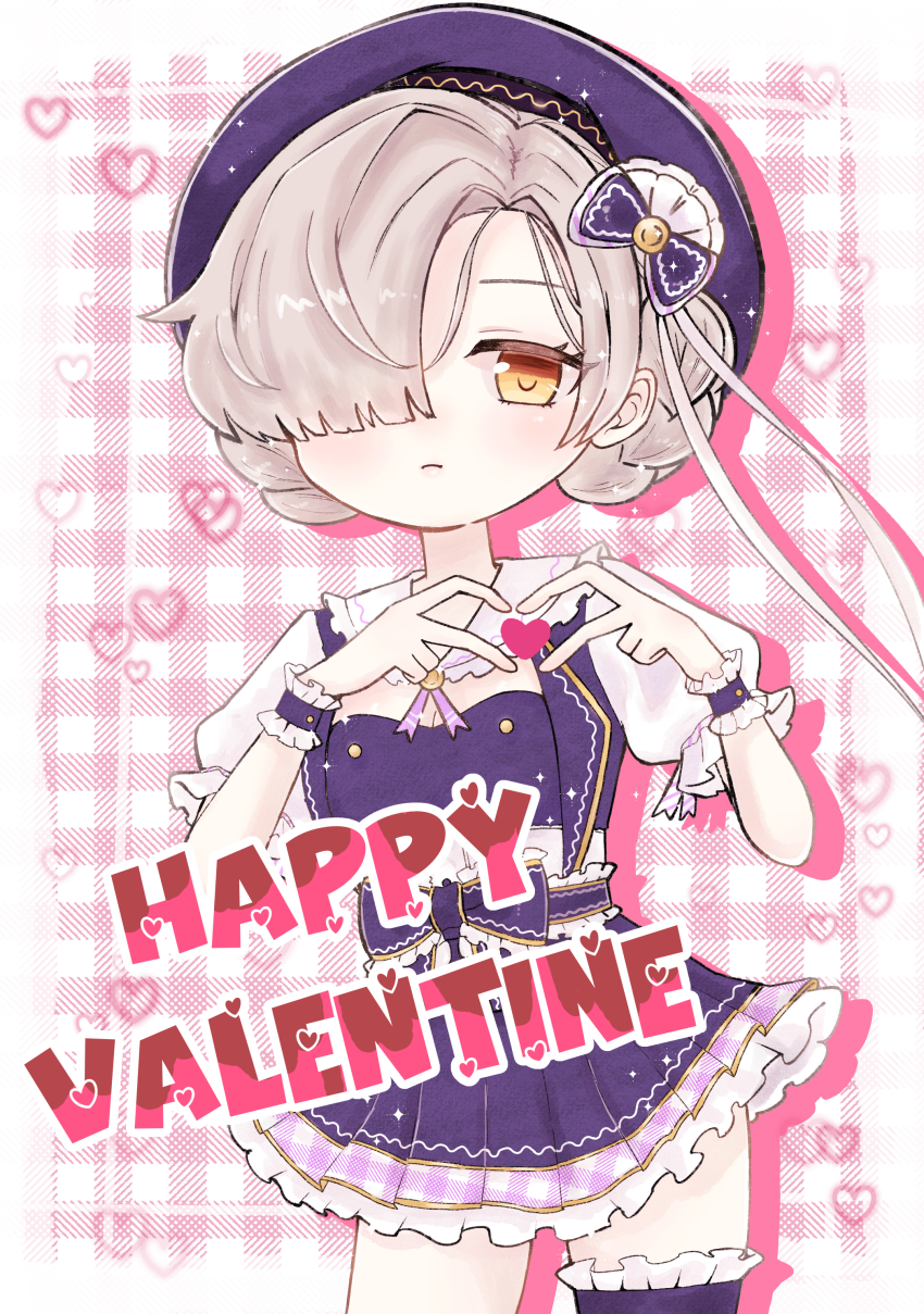 1girl, absurdres, azur_lane, beret, blue_hat, closed_mouth, commentary_request, dress