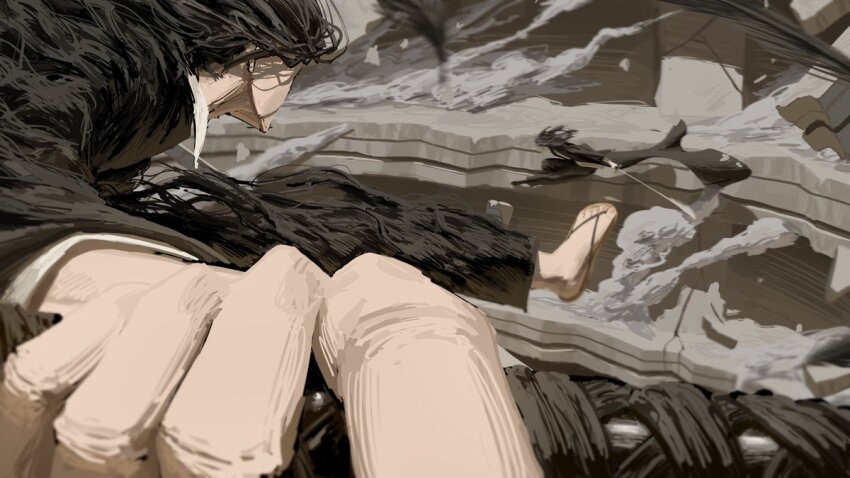 2boys, black_hair, fighting, holding, holding_sword, holding_weapon, jacket, japanese_clothes