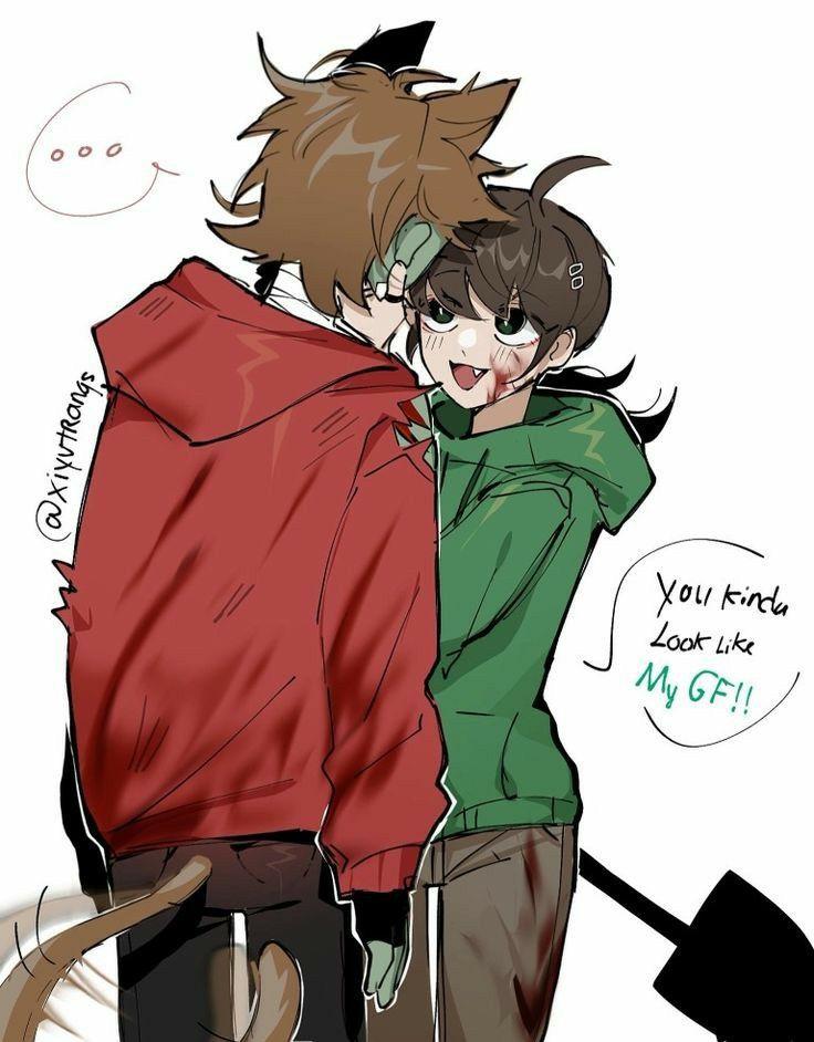 ..., 1boy, 1girl, :3, :d, ahoge, animification, artist_name