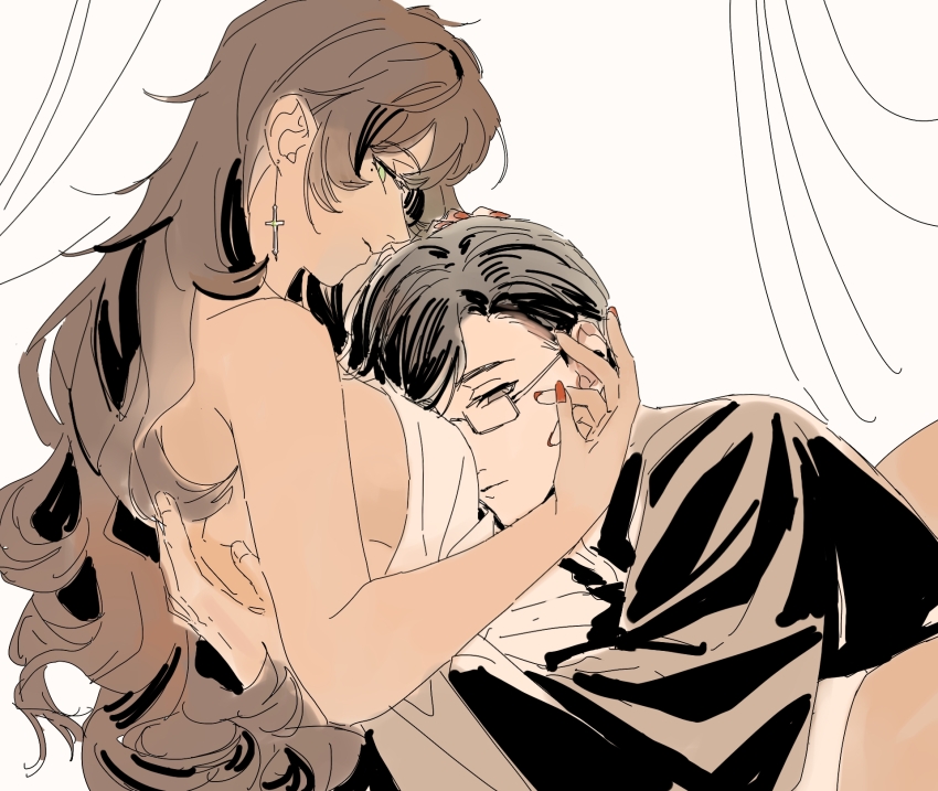 1boy, artist_request, axis_powers_hetalia, black_hair, brown_eyes, brown_hair, earrings, genderswap