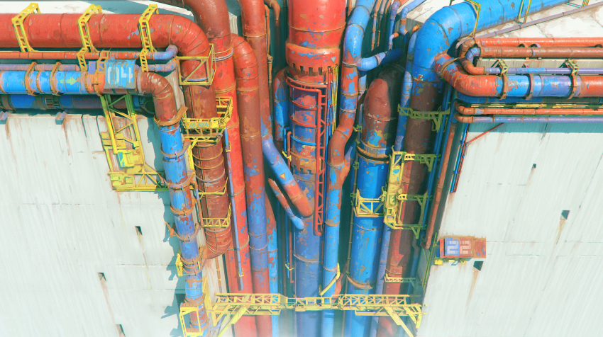 cheef0ng, commentary, day, english_commentary, highres, industrial, industrial_pipe, landscape