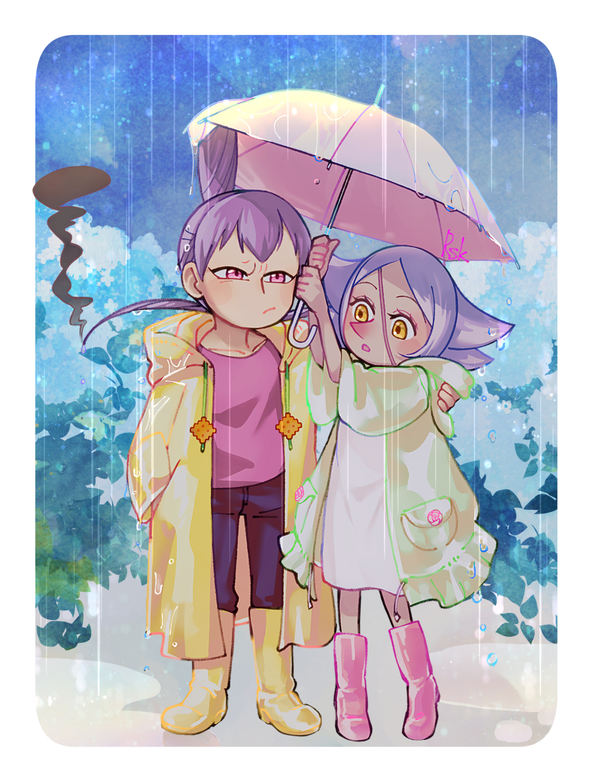 1boy, 1girl, aged_down, boots, brother_and_sister, charlotte_brulee, charlotte_cracker, commentary_request