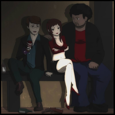 afro, aged_down, bare_legs, chef, chef_(south_park), dark_skin, herbert_garrison, liane_cartman, lowres, mr_hat, puppet, skirt, south_park