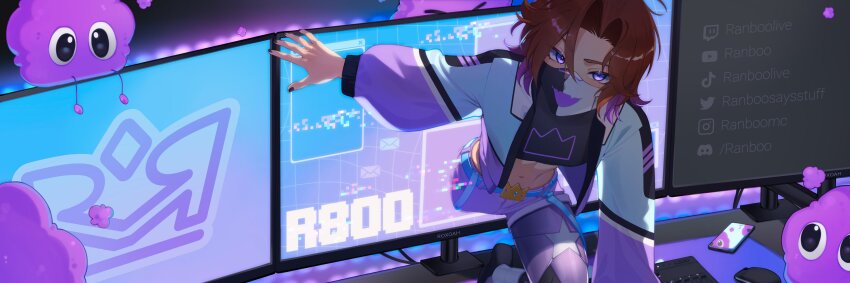 1other, :d, androgynous, artist_name, black_nails, black_shirt, brown_hair, cellphone