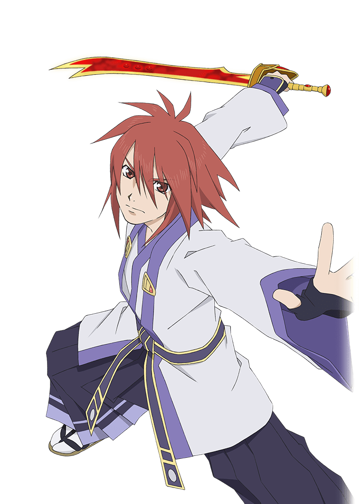 1boy, artist_request, brown_eyes, closed_mouth, cowboy_shot, fighting_stance, game_cg, holding, holding_sword, holding_weapon, japanese_clothes, kratos_aurion, kratos_aurion_(steel_demon), looking_at_viewer, male_focus, medium_hair, official_alternate_costume, official_art, red_hair, solo, spiked_hair, standing, sword, tales_of_(series), tales_of_asteria, tales_of_symphonia, third-party_source, transparent_background, weapon