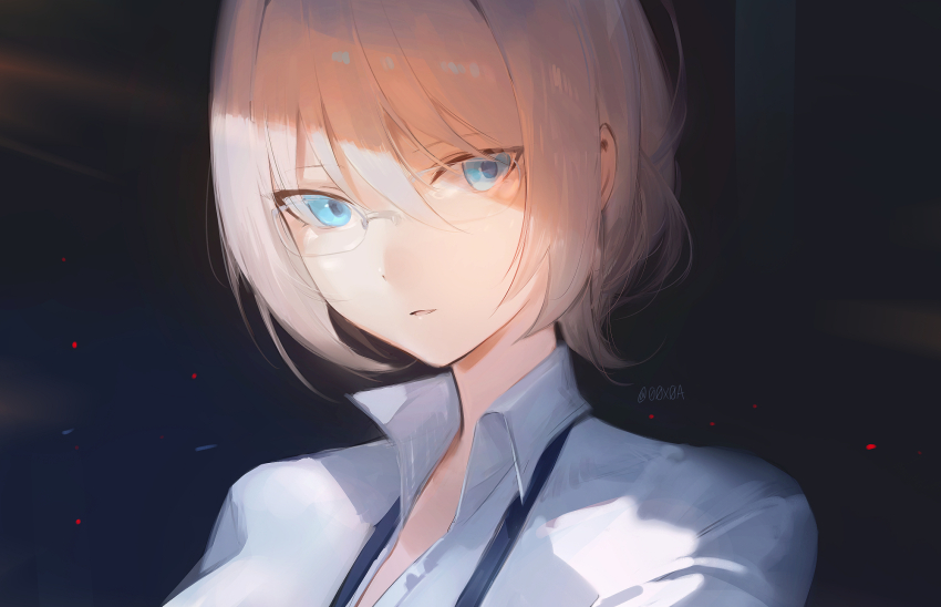 0bsessi0n, 1girl, alva_(girls'_frontline_2), an-94_(antje)_(girls'_frontline), an-94_(girls'_frontline), black_background, blonde_hair, blue_eyes