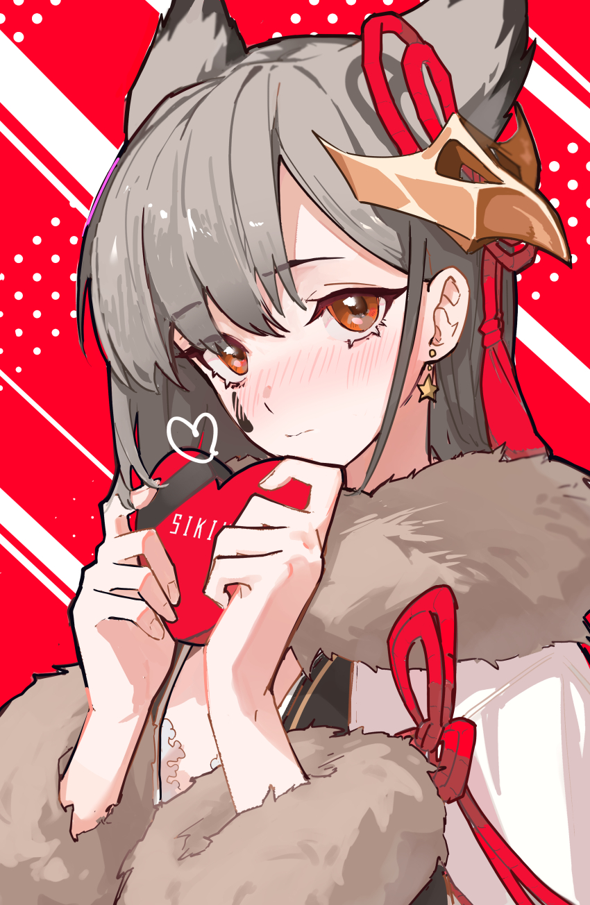 1girl, absurdres, azur_lane, blush, closed_mouth, commentary_request, earrings, facial_mark