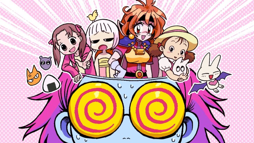 5girls, artist_self-insert, babbit, bat_(animal), blue_skin, brown_hair, character_request, child