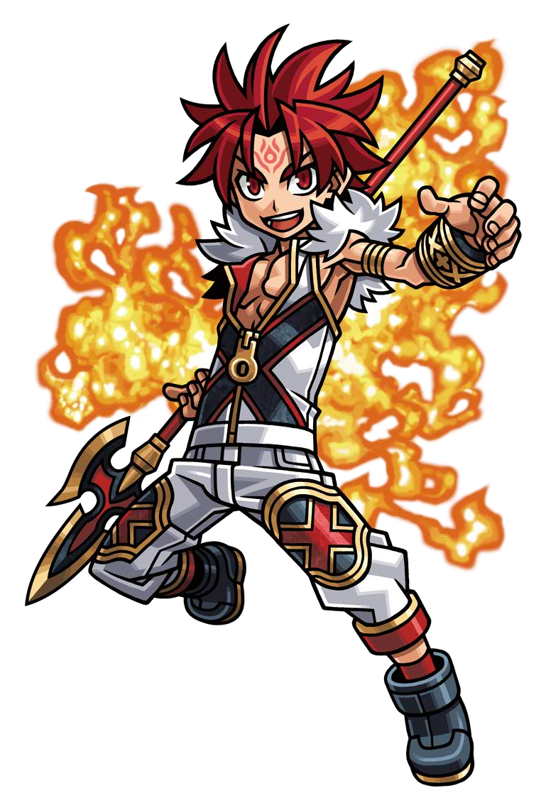 1boy, apollo_(shinrabanshou), armlet, black_shoes, bracelet, facial_mark, fire, forehead_mark