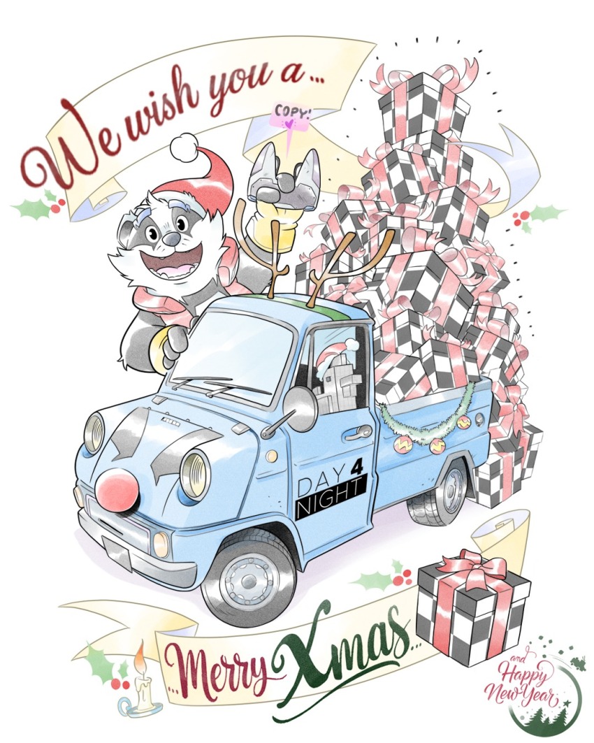 1boy, artist_request, badger_boy, badger_ears, black-fur, box, bradley_the_badger, bradley_the_badger_(game)