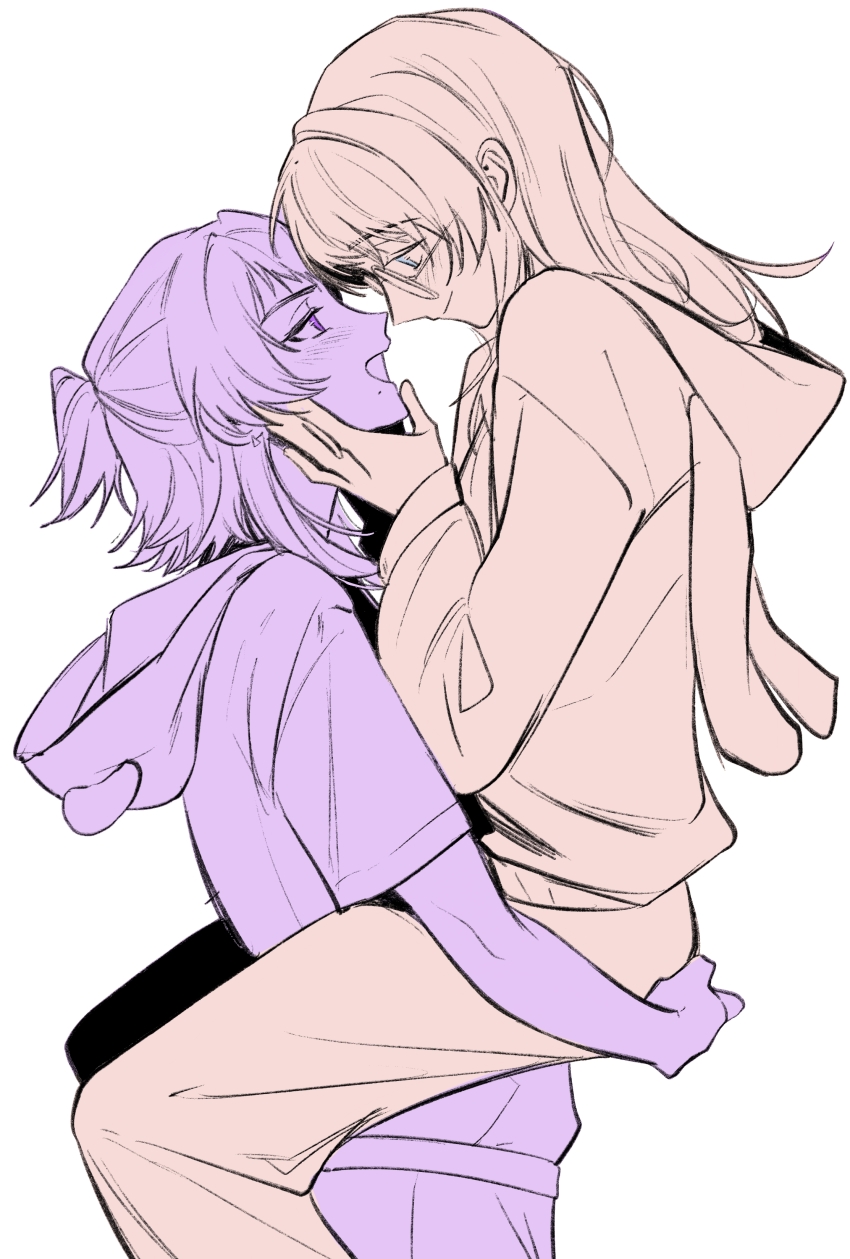 2girls, absurdres, bang_dream!, bang_dream!_it's_mygo!!!!!, blush, carrying, carrying_person, chinese_commentary