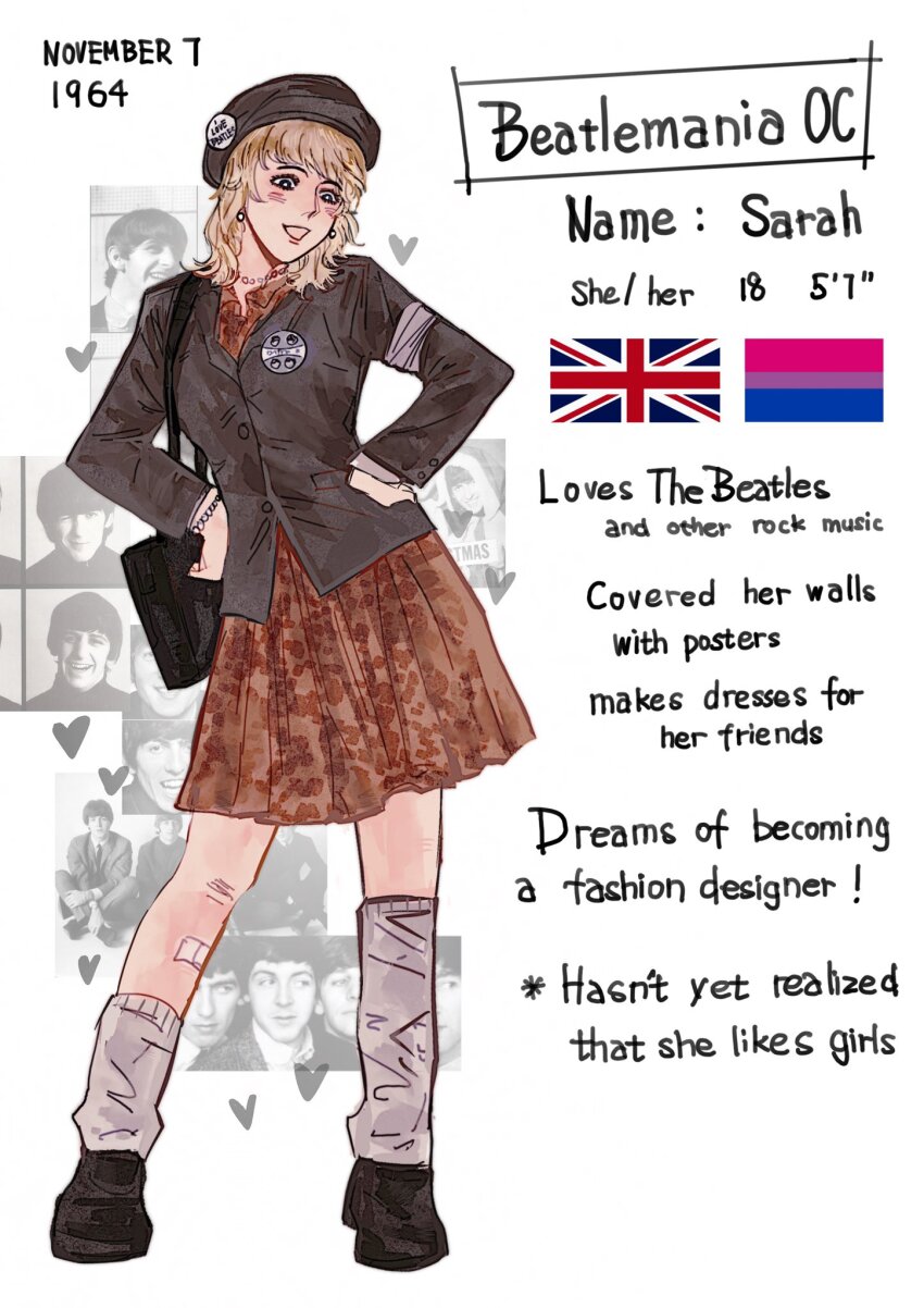 1girl, :d, asymmetrical_legwear, bag, bandaid, bandaid_on_leg, bead_choker, beads