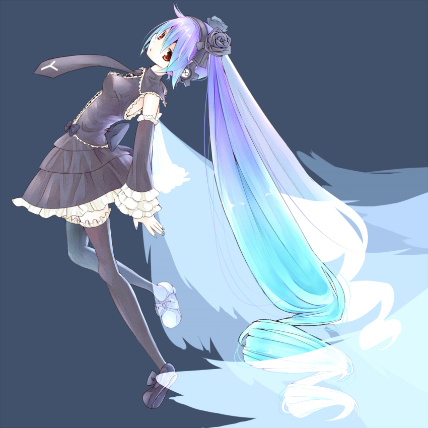 1girl, absurdly_long_hair, anniversary, anti_the_holic_(vocaloid), aqua_eyes, aqua_hair, artist_name, artist_request