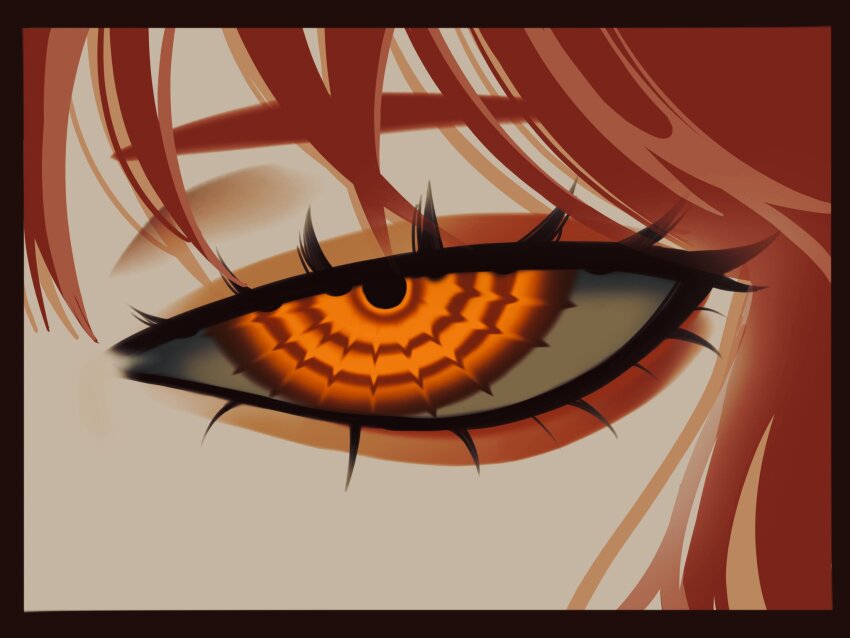 @_@, chainsaw_man, eyelashes, makima_(chainsaw_man), red_hair, saragi_1111