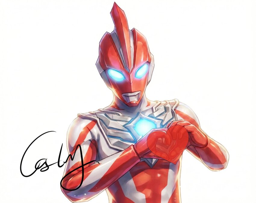 1boy, alien, armor, blue_eyes, breastplate, castlings, collarbone, color_timer