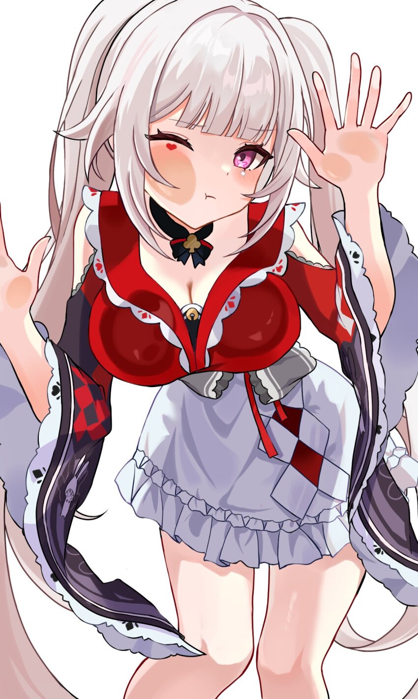 1girl, against_fourth_wall, against_glass, alternate_breast_size_(larger), breasts, capelet, cheek_on_glass, cheek_squash