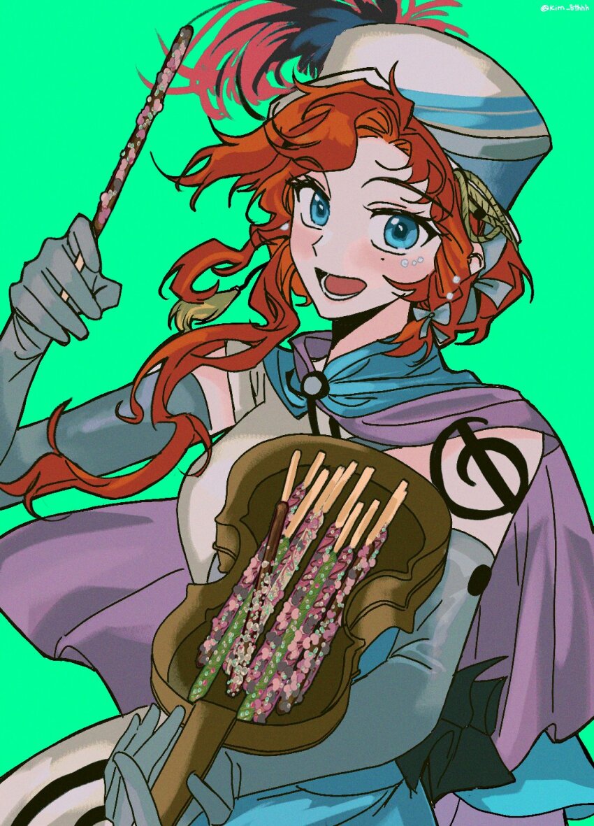 1girl, :d, barcarola_(as_the_sea_breeze_leads)_(reverse:1999), barcarola_(reverse:1999), bare_shoulders, blue_dress, blue_eyes, cape