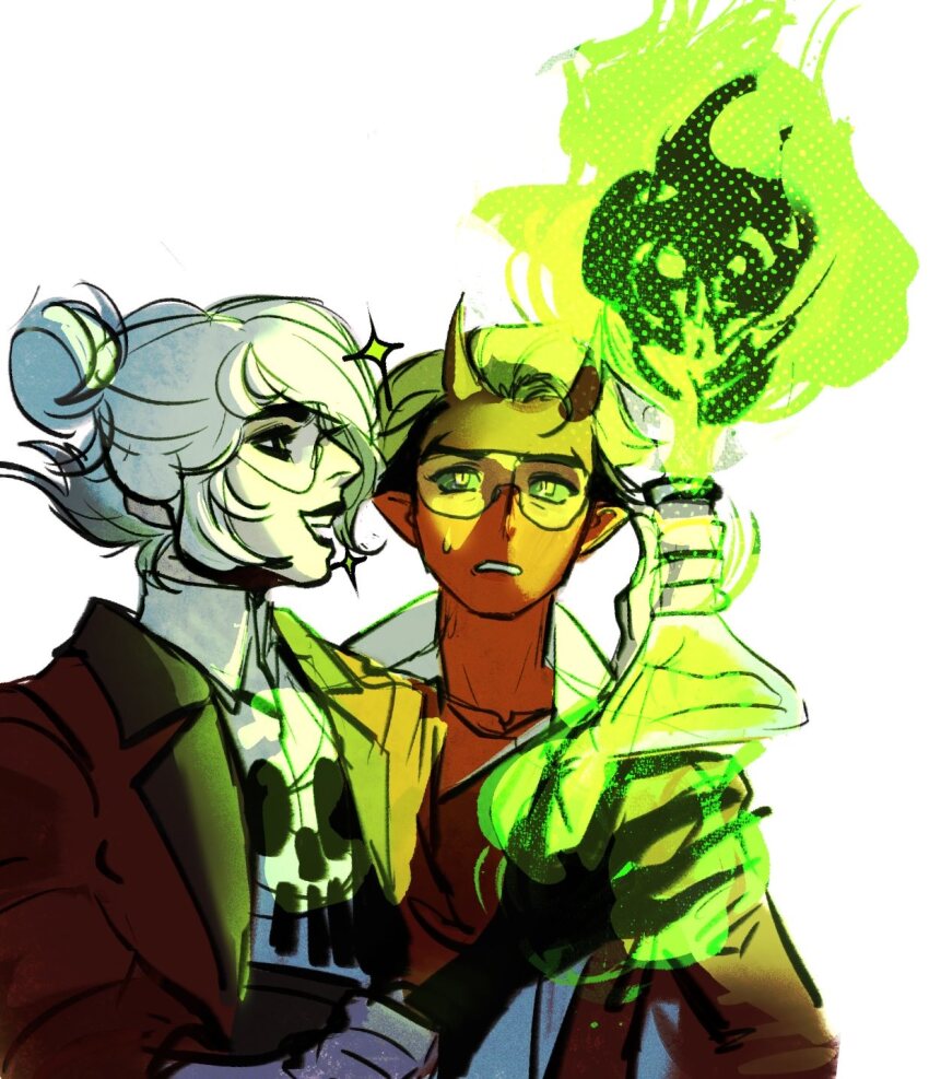 1girl, apollo_(deadlock), blonde_hair, colored_sclera, commentary, deadlock_(game), demon_horns, english_commentary