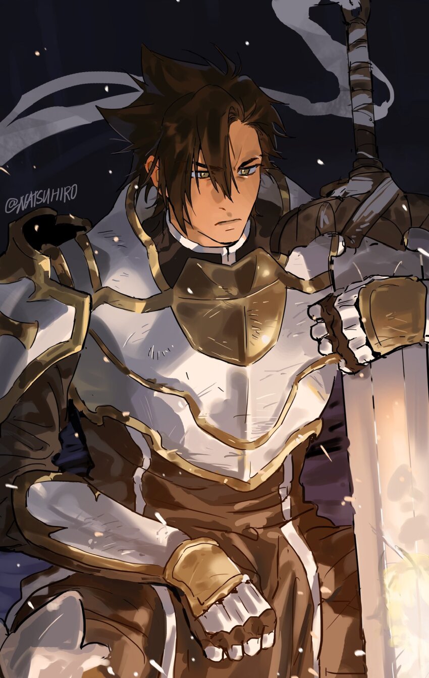 1boy, armor, breastplate, cape, cloak, commentary_request, dark-skinned_male, dark_skin