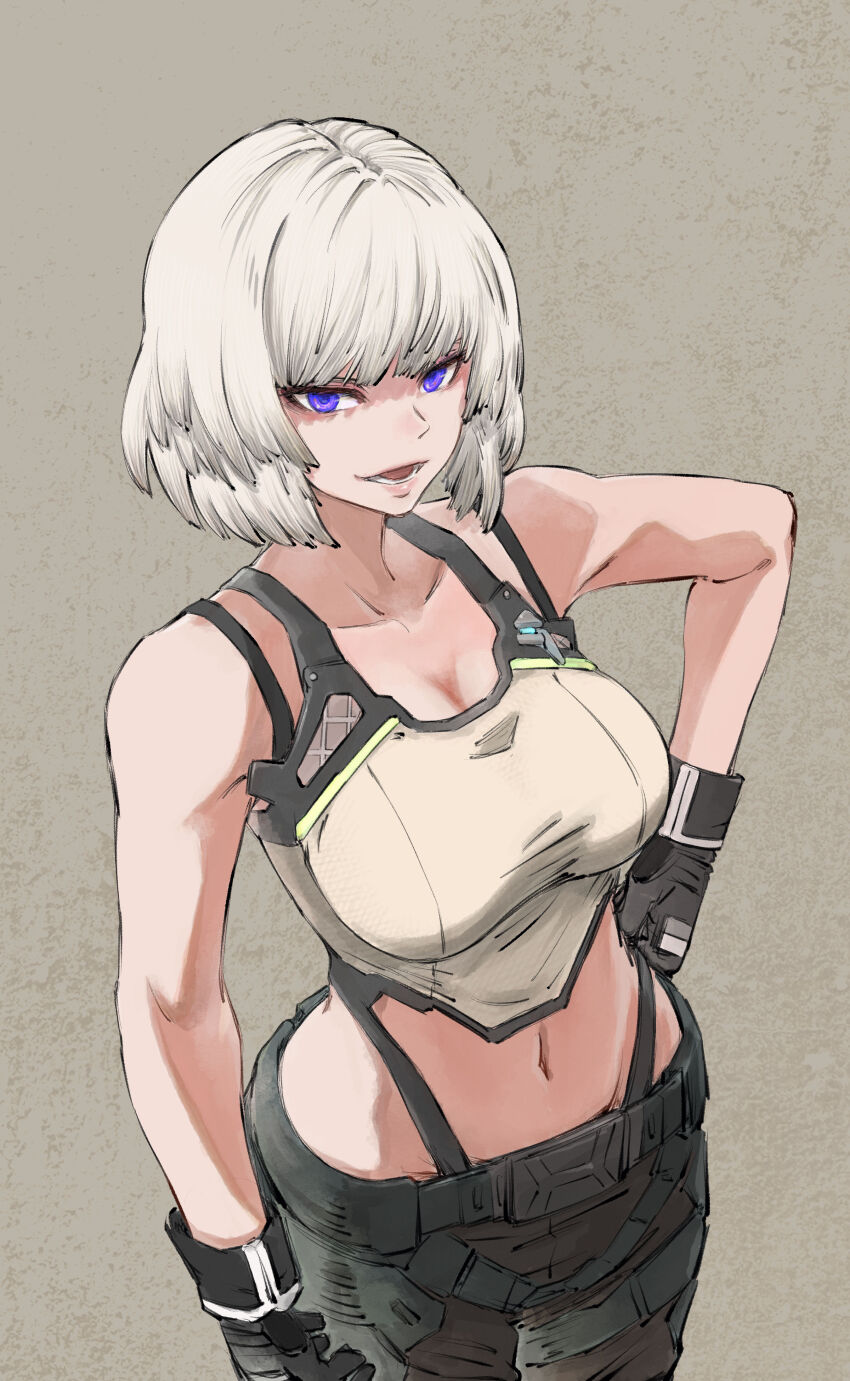 1girl, 2025, absurdres, belt, black_gloves, black_pants, blonde_hair, breasts