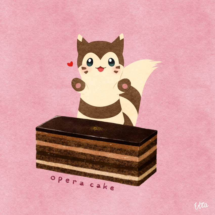 :3, blush, cake, chocolate_cake, commentary_request, english_text, food, furret