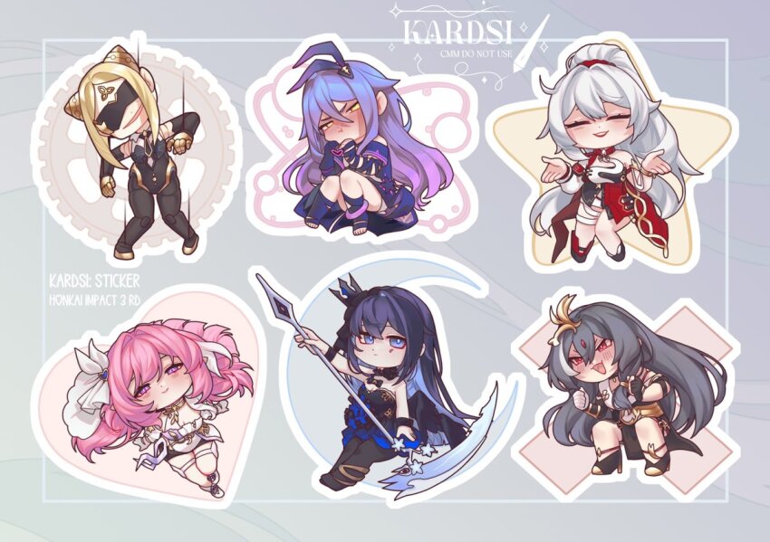 6+girls, black_dress, black_pantyhose, blindfold, blue_eyes, blue_hair, breasts, cleavage