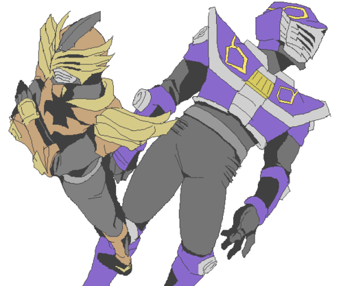 2boys, armor, asakura_takeshi, bad_id, bad_pixiv_id, belt, bird, bodysuit